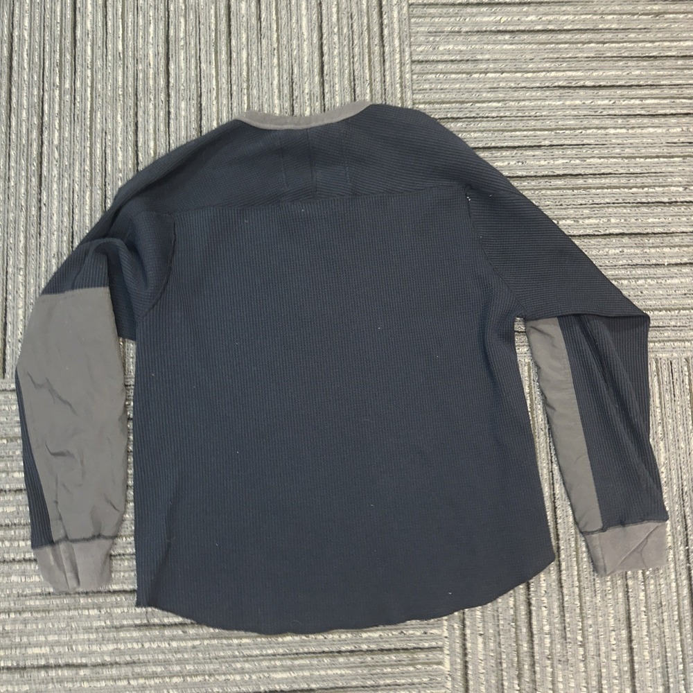 meanswhile Solotex Waffle Long Sleeve T-Shirt Size: 03 Navy Men - Picture 4 of 4
